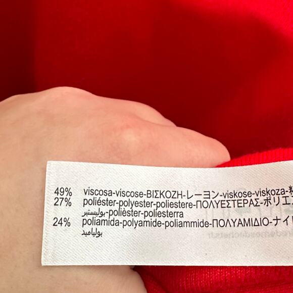 ZARA Mock High Neck Knit Midi Dress Red {YY42} - Picture 12 of 12